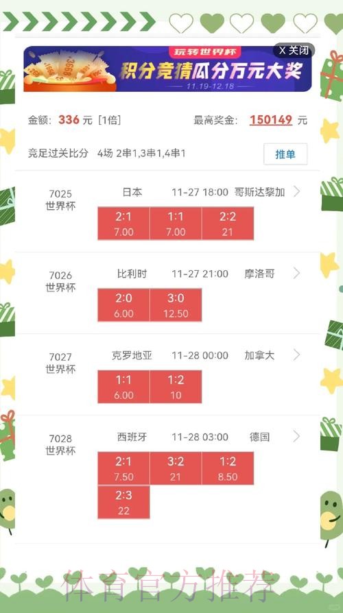 世界杯盘口免费热门